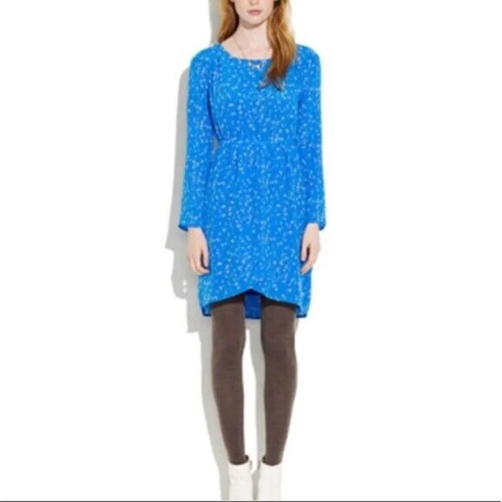 Madewell Broadway & Broome Blue And Gray Silk Dress Size 6